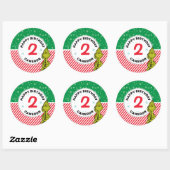 Sticker Rond Flocon de neige rouge et vert Grinch Anniversaire (Feuille)