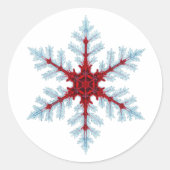 Sticker Rond Flocon de neige - Rouge sang (Devant)