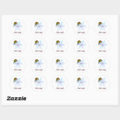 Sticker Rond Flocon de Neige Souriant Joie des Fêtes (Feuille)