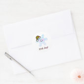 Sticker Rond Flocon de Neige Souriant Joie des Fêtes (Enveloppe)