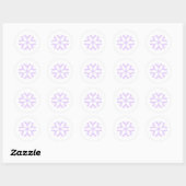 Sticker Rond Flocon de neige super violet (Feuille)