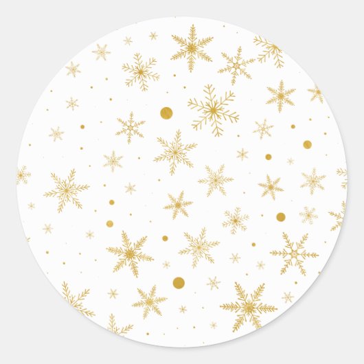 Sticker Rond Flocon de neige Twinkle 3 -Or & Blanc- (Devant)