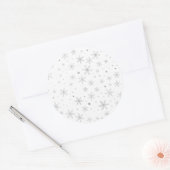 Sticker Rond Flocon de neige Twinkle -gris argenté et blanc- (Enveloppe)