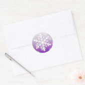 Sticker Rond Flocon de neige violet de Noël (Enveloppe)
