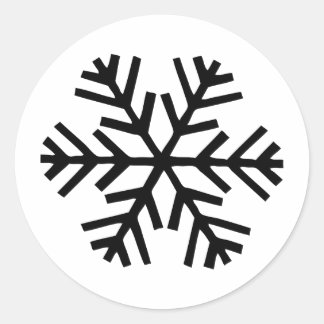Sticker Rond flocon noir