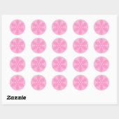 Sticker Rond flocon rose (Feuille)