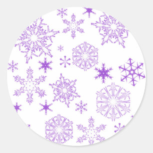 Sticker Rond flocon violet