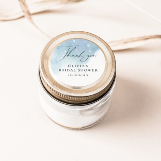 Sticker Rond Flocons de neige bleus 