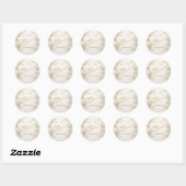 Sticker Rond Flocons de neige dorés chic, boules de Noël (Feuille)