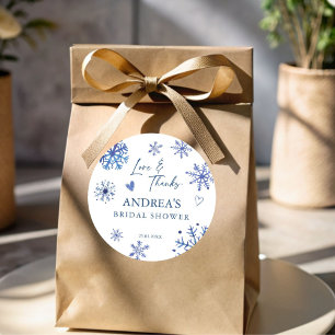 Sticker Rond Flocons de neige en amour faveur de douche de mari