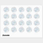 Sticker Rond Flocons de neige Hiver Élégant Script Merci (Feuille)