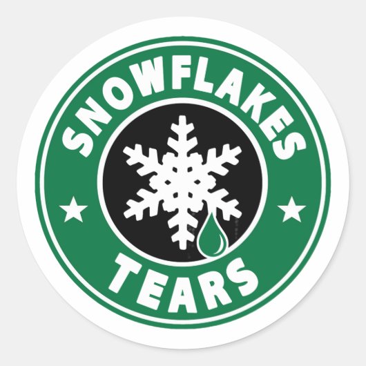 Sticker Rond flocons de neige larmes (Devant)