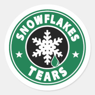 Sticker Rond flocons de neige larmes