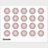 Sticker Rond Flocons de neige rose poussiéreux Élégantes Fêtes (Feuille)