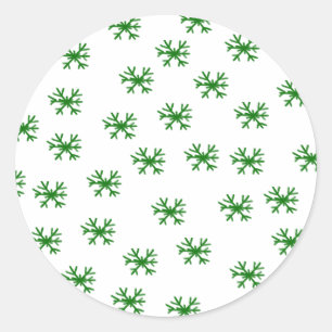 Sticker Rond flocons de neige rouge vert texte photo joyeux noë