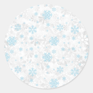 Sticker Rond Flocons de Noël/hiver