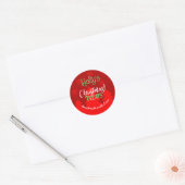 Sticker Rond Flocons de Noël joyeux label rouge (Enveloppe)