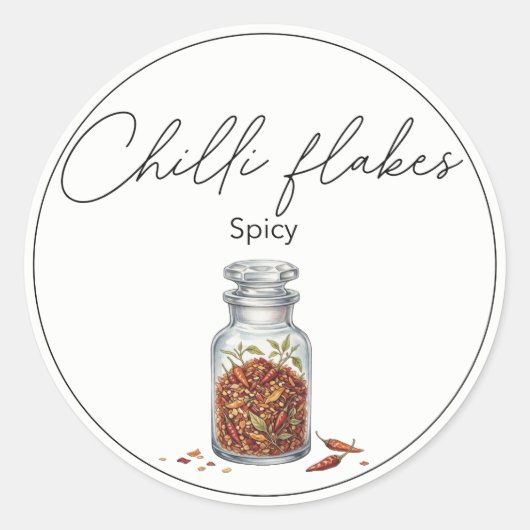 Sticker Rond Flocons de piment (Devant)