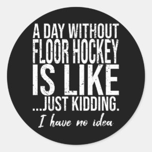 Sticker Rond Floor Hockey Funny