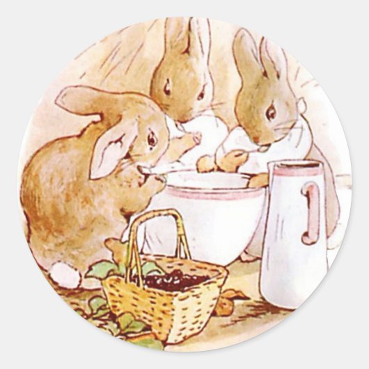 Sticker Rond Flopsy Et Cottontail Beatrix Potter (Devant)