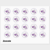 Sticker Rond Flor violet (Feuille)