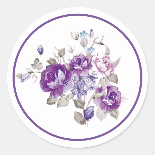 Sticker Rond Flor violet (Devant)