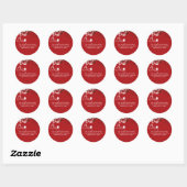 Sticker Rond floraison ; adresse rouge (Feuille)