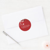 Sticker Rond floraison ; adresse rouge (Enveloppe)