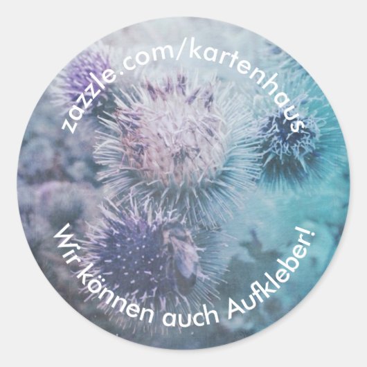 Sticker Rond Floraison de chardon (Devant)