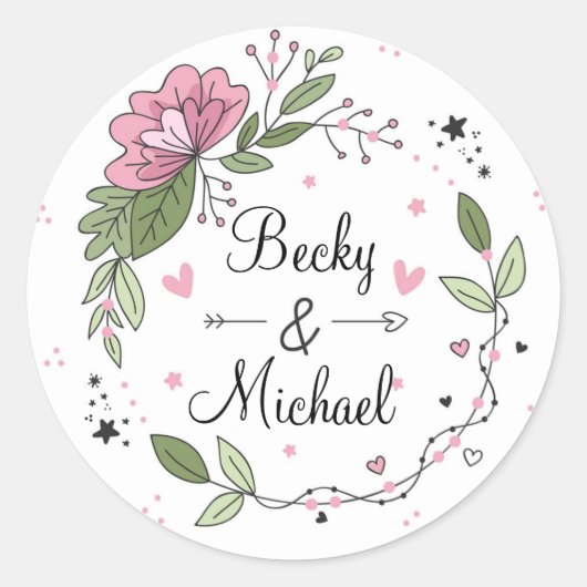Sticker Rond Floral (Devant)