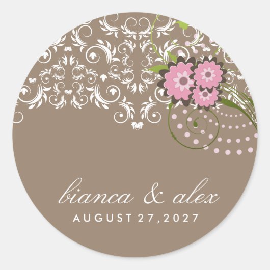 Sticker Rond Floral 311 Rose | Sable (Devant)