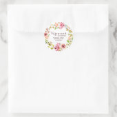 Sticker Rond Floral | 80e anniversaire Merci de prune (Sac)