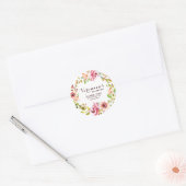 Sticker Rond Floral | 80e anniversaire Merci de prune (Enveloppe)