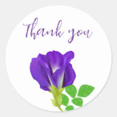 Sticker Rond Floral à fleurs violettes (Devant)