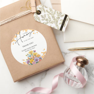 Sticker Rond Floral A Sweet Honey Baby shower d'abeilles