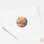 Sticker Rond Floral Abstrait d'Iris (Enveloppe)