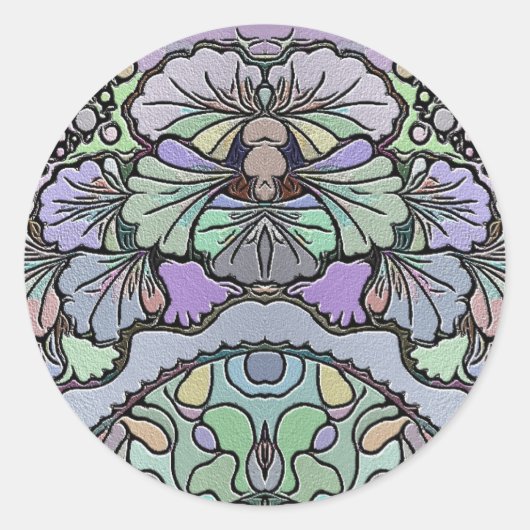 Sticker Rond Floral abstrait pansement motif en mosaïque (Devant)