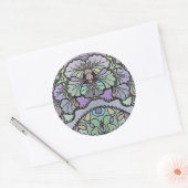 Sticker Rond Floral abstrait pansement motif en mosaïque (Enveloppe)