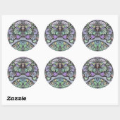 Sticker Rond Floral abstrait pansement motif en mosaïque (Feuille)