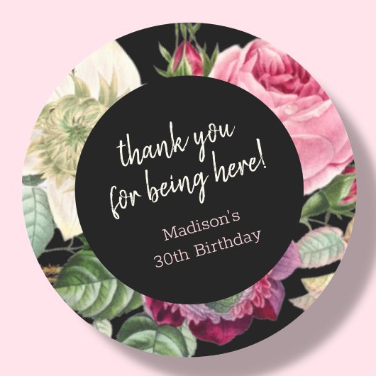 Sticker Rond Floral | Anniversaire Merci Favoriser
