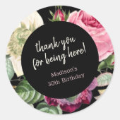 Sticker Rond Floral | Anniversaire Merci Favoriser (Devant)