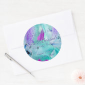 Sticker Rond Floral bleu (Enveloppe)