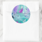 Sticker Rond Floral bleu (Sac)