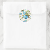 Sticker Rond Floral bleu (Sac)