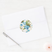 Sticker Rond Floral bleu (Enveloppe)