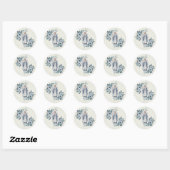 Sticker Rond Floral bleu |Madonna | Vierge | Dentelle (Feuille)