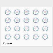 Sticker Rond Floral Blue Flower Wreath Adresse de retour (Feuille)