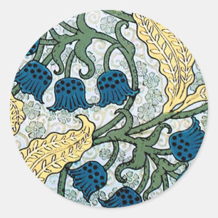Sticker Rond Floral Blue Flowers Lily Valley Répétition
