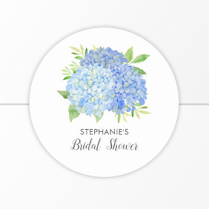 Sticker Rond Floral Blue Hydrangea Bouquet Fête des mariées