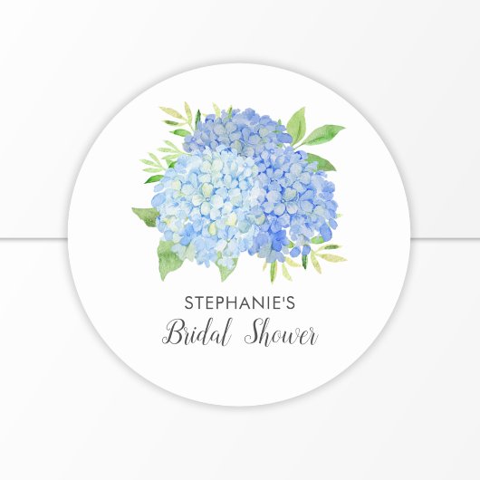 Sticker Rond Floral Blue Hydrangea Bouquet Fête des mariées